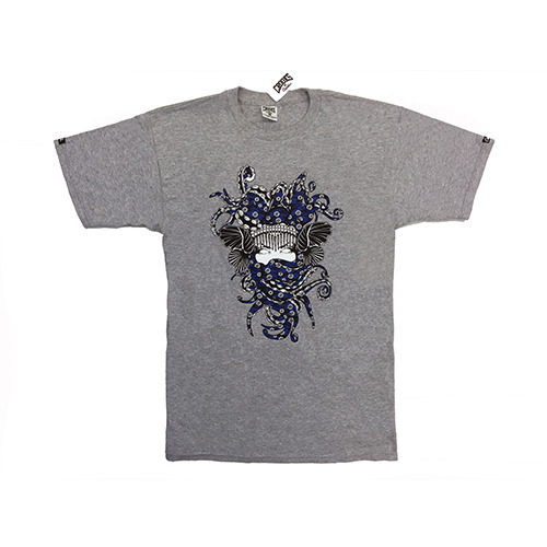 CROOKS &amp; CASTLES크룩스앤캐슬_Knit Crew T-Shirt - Tako Medusa (Heather Grey)
