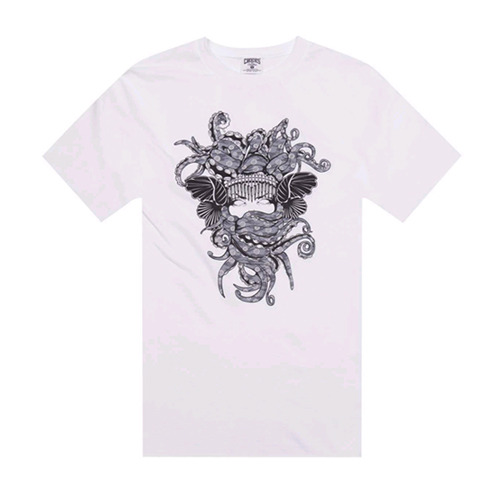 CROOKS &amp; CASTLES크룩스앤캐슬_Knit Crew T-Shirt - Tako Medusa (White)