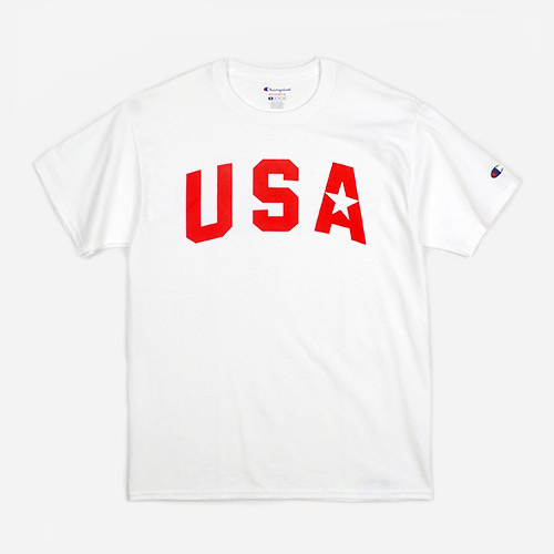 Champion USA챔피언_Crew neck 1/2 t-shirt USA STAR white