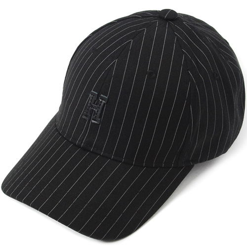 HATER헤이터_H Leather Patch Stripe Cap- Black (Structured)