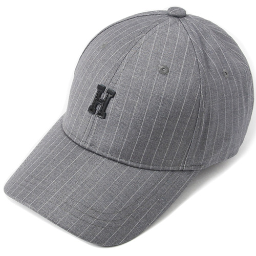 HATER헤이터_H Leather Patch Stripe Cap- Gray