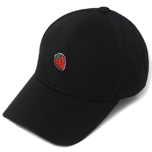 HATER헤이터_Strawberry Embroidery Cap- Black