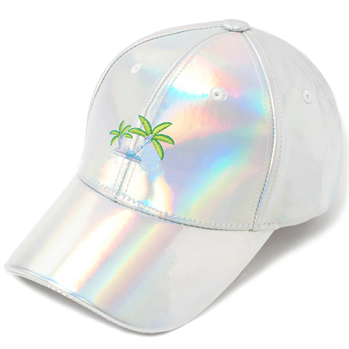 HATER헤이터_Coconut Tree Embroidery Cap- Shiny Holographic
