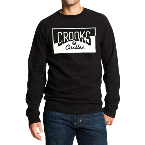 CROOKS &amp; CASTLES크룩스앤캐슬_Mens Knit Crew Sweatshirt - Chopper (Black)