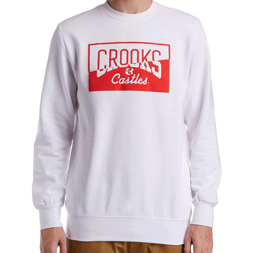 CROOKS &amp; CASTLES크룩스앤캐슬_Mens Knit Crew Sweatshirt - Chopper (White)
