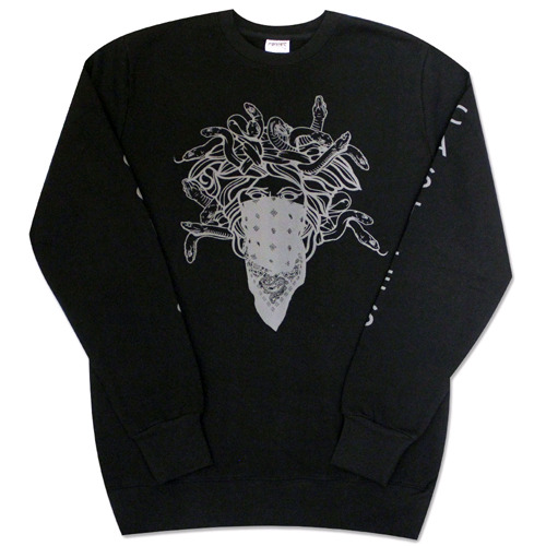 CROOKS &amp; CASTLES크룩스앤캐슬_Mens Knit Crew Sweatshirt - Ghostin (Black)