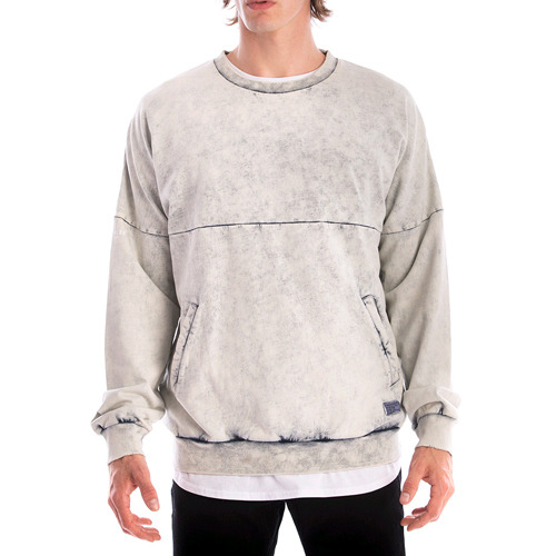 CROOKS &amp; CASTLES크룩스앤캐슬_Mens Knit Crew Sweatshirt - Crks Overdyed Dolman (Bleached White)