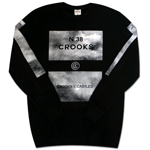 CROOKS &amp; CASTLES크룩스앤캐슬_Mens Knit Crew Sweatshirt - Hotbox (Black)