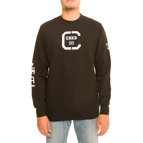 CROOKS &amp; CASTLES크룩스앤캐슬_Mens Knit Crew Sweatshirt - USCC (Black)