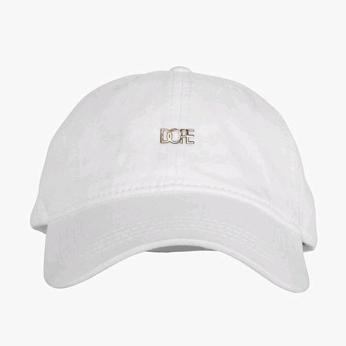 DOPE도프_Leather Micro Logo Cap (White)