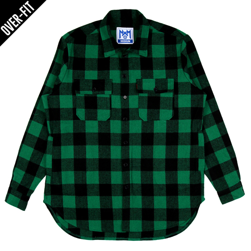 NASTY PALM네스티팜_[NYPM] NASTY NOISE FLANNEL SHIRTS (GREEN)