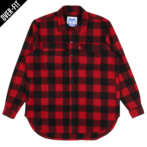 NASTY PALM네스티팜_[NYPM] NASTY NOISE FLANNEL SHIRTS (RED)