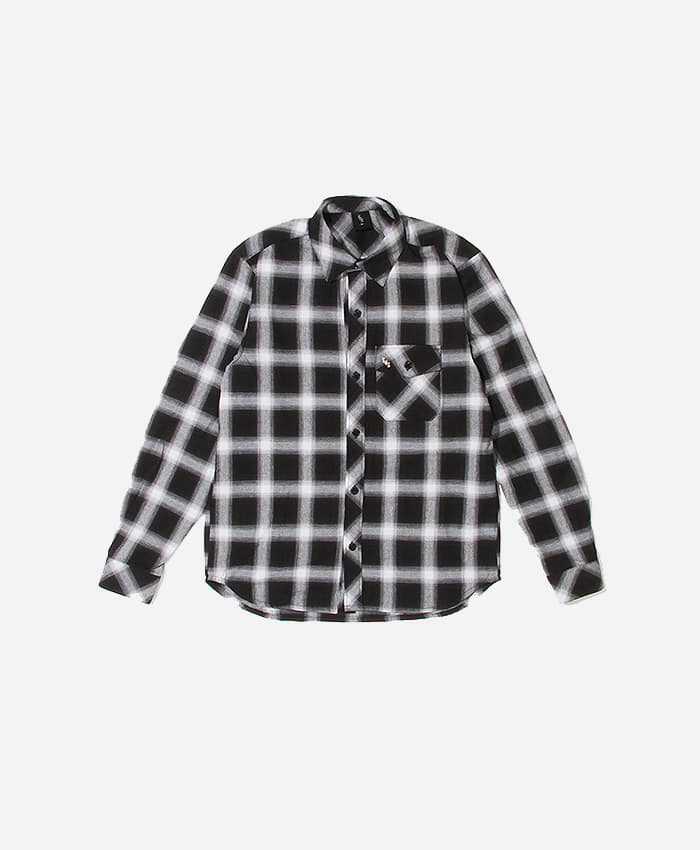 808팔공팔_808 Flannel Shirts L/S Black/White