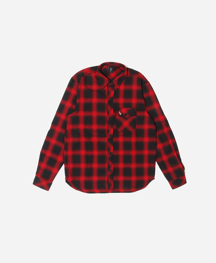 808팔공팔_808 Flannel Shirts L/S Red/Black