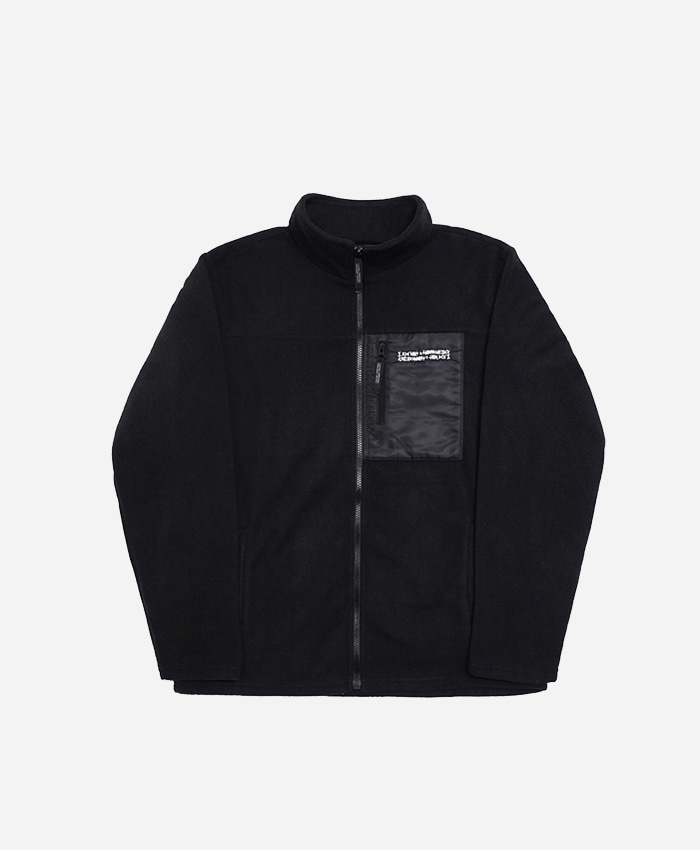 IAMNOTAHUMANBEING아임낫어휴먼비잉_[17W] Basic Logo Fleece Jacket(Black)