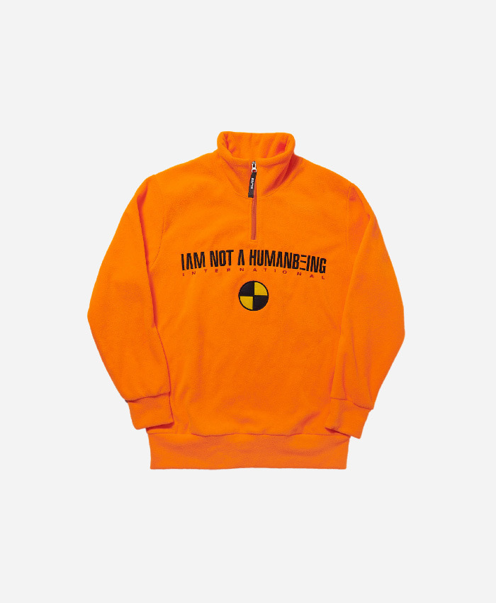 IAMNOTAHUMANBEING[당일배송]아임낫어휴먼비잉_Be Safe Half-zip up Fleece Shirts Orange