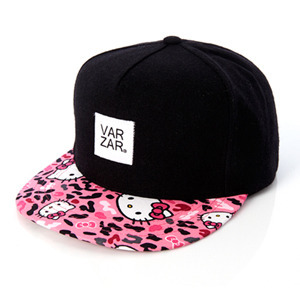 VARZAR바잘_cheetah toss kitty 5 panel cap(pink/black)