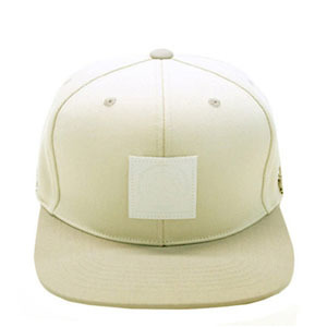 PAPERCODE페이퍼코드_LEATHER WHITE LOGO SNAPBACK_ IVORY/GREY