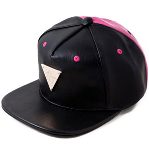 HATER헤이터_CHIRINA COLLAB BLACK PINK GRAIN LEATHER SNAPBACK(Limited edition)