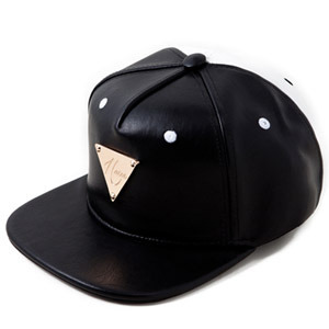 HATER헤이터_CHIRINA COLLAB BLACK WHITE GRAIN LEATHER SNAPBACK(Limited edition)