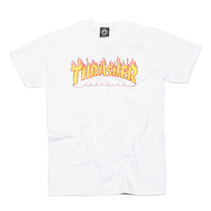 THRASHER트래셔_Magazine Flame Logo T-Shirt (White)