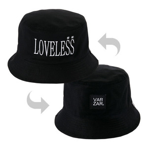 VARZAR바잘_loveless logo bucket hat black