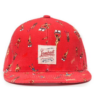 LAMBAST램배스트_Round1 6pannel cap(Royal red)