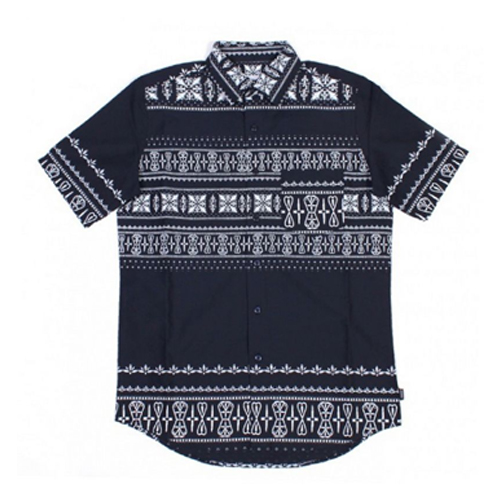 CROOKS &amp; CASTLES크룩스앤캐슬_Men&#039;s Woven S/S Shirt - Native