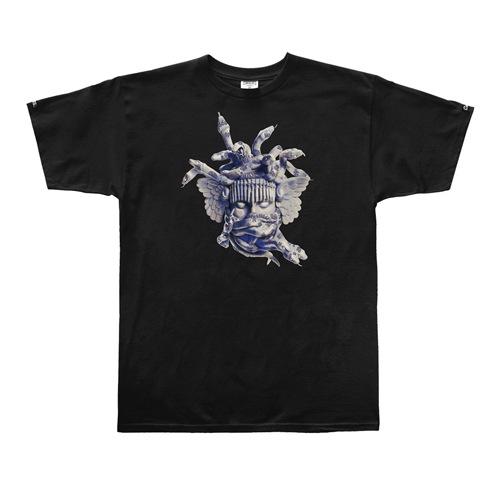 CROOKS &amp; CASTLES크룩스앤캐슬_Men&#039;s Knit Crew T-Shirt - Ceramic Medusa