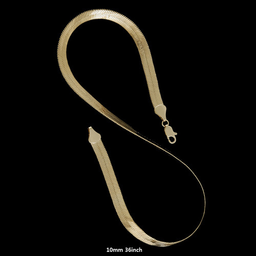 UNDERAIR언더에어_Gold  Herringbone Chain (middle)-36inch