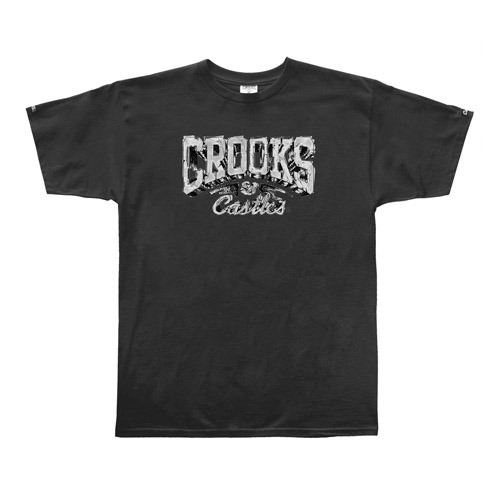 CROOKS &amp; CASTLES크룩스앤캐슬_Men&#039;s Knit Crew T-Shirt - Inked Core Logo