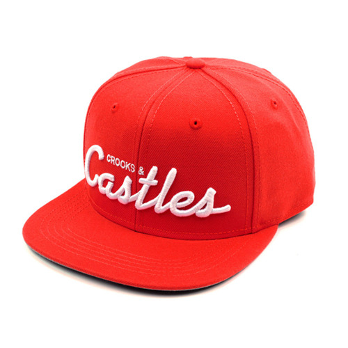 CROOKS &amp; CASTLES크룩스앤캐슬_Men&#039;s Woven Snapback Cap - Team Castles (True Red)