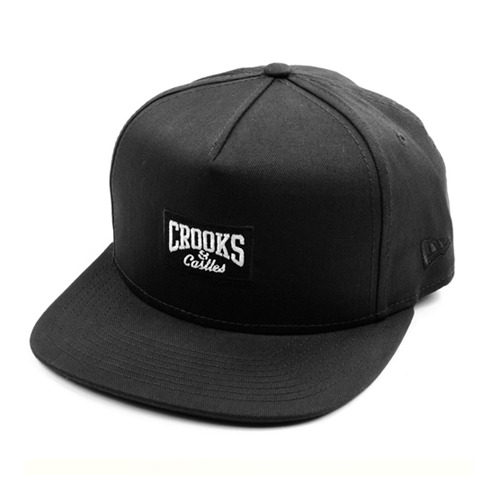 CROOKS &amp; CASTLES크룩스앤캐슬_Woven Strapback Cap - Core Logo (Black)