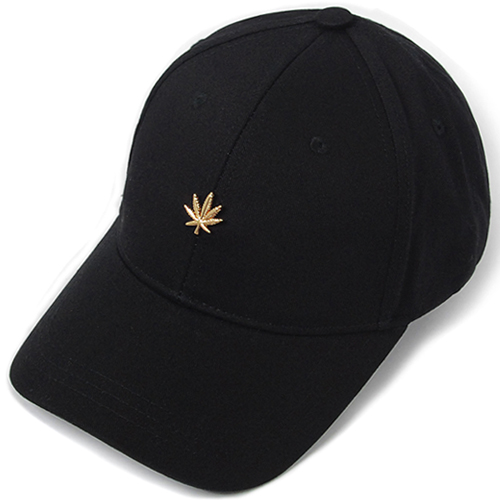 HATER헤이터_골드 마리화나 볼캡 Gold Cannabis Cap- Black 