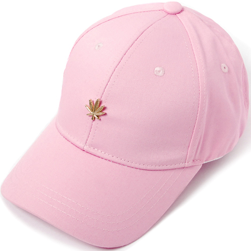 HATER헤이터_골드 마리화나 볼캡 Gold Cannabis Cap- Pink
